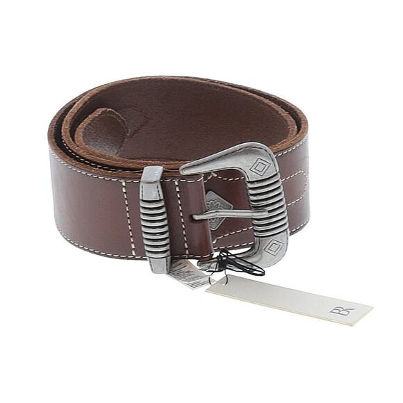 BANANA REPUBLIC Heritage Etched Buckle Waist Belt Brown Camel Cognac Western S